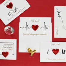 Tarjeta de día de boda hecho a mano personalizado artesanal con Perla Corazón Tarjeta De Aniversario