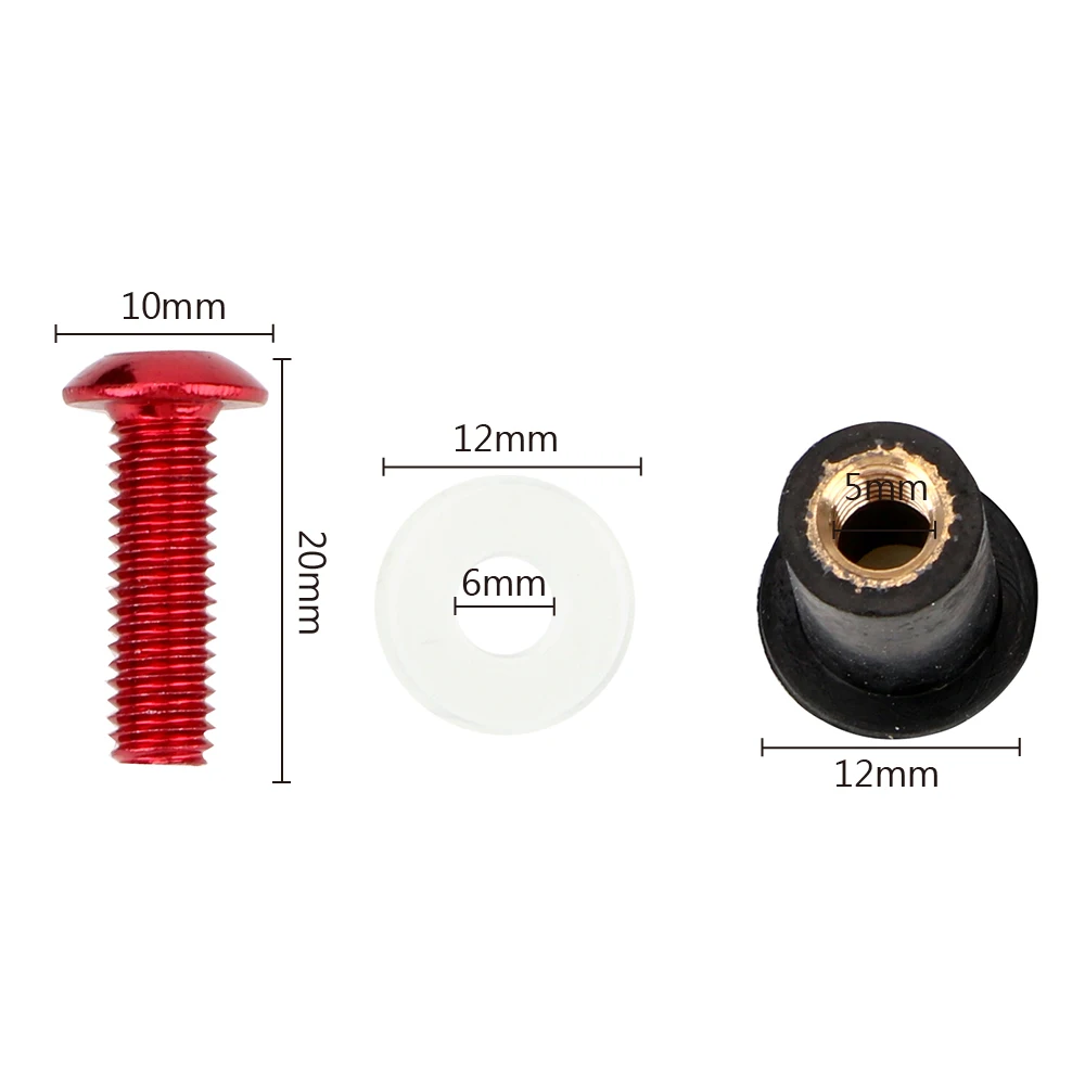 CCYKXA Boulons et Vis du Pare-Brise de Moto(Rouge),M5x16mm Universel Boulons  et Vis du