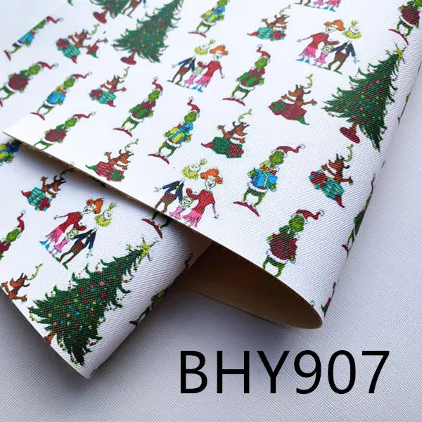 A4 20*33 см Рождественский персонаж из мультфильма виниловый тканевый лист BHY292 - Цвет: BHY907