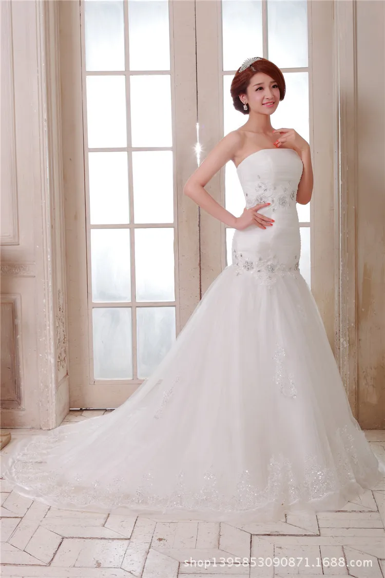 Vestido de noiva, романтическое кружевное свадебное платье,, милое, кружевное, сзади, аппликация, тюль, часовня, шлейф, Русалка, свадебные платья