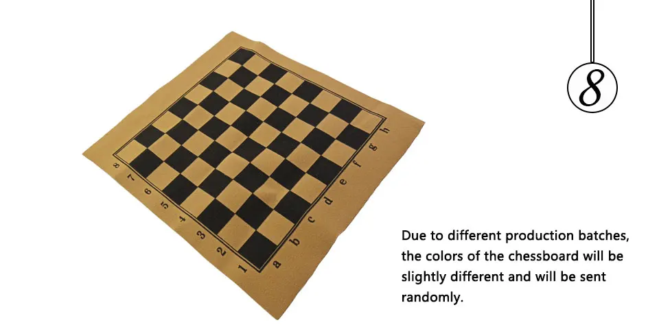 Easytoday Chess Game Set Resin Chess Pieces Synthetic Leather Flannel Chessboard Terracotta Model Table Entertainment Games Gift  (8)