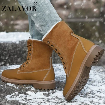 

ZALAVOR Women Winter Warm Outdoor Knight Boots Cross Strap Plush Fur Ankle Boots Flats Leisure Daily Shoes Woman Size 36-41
