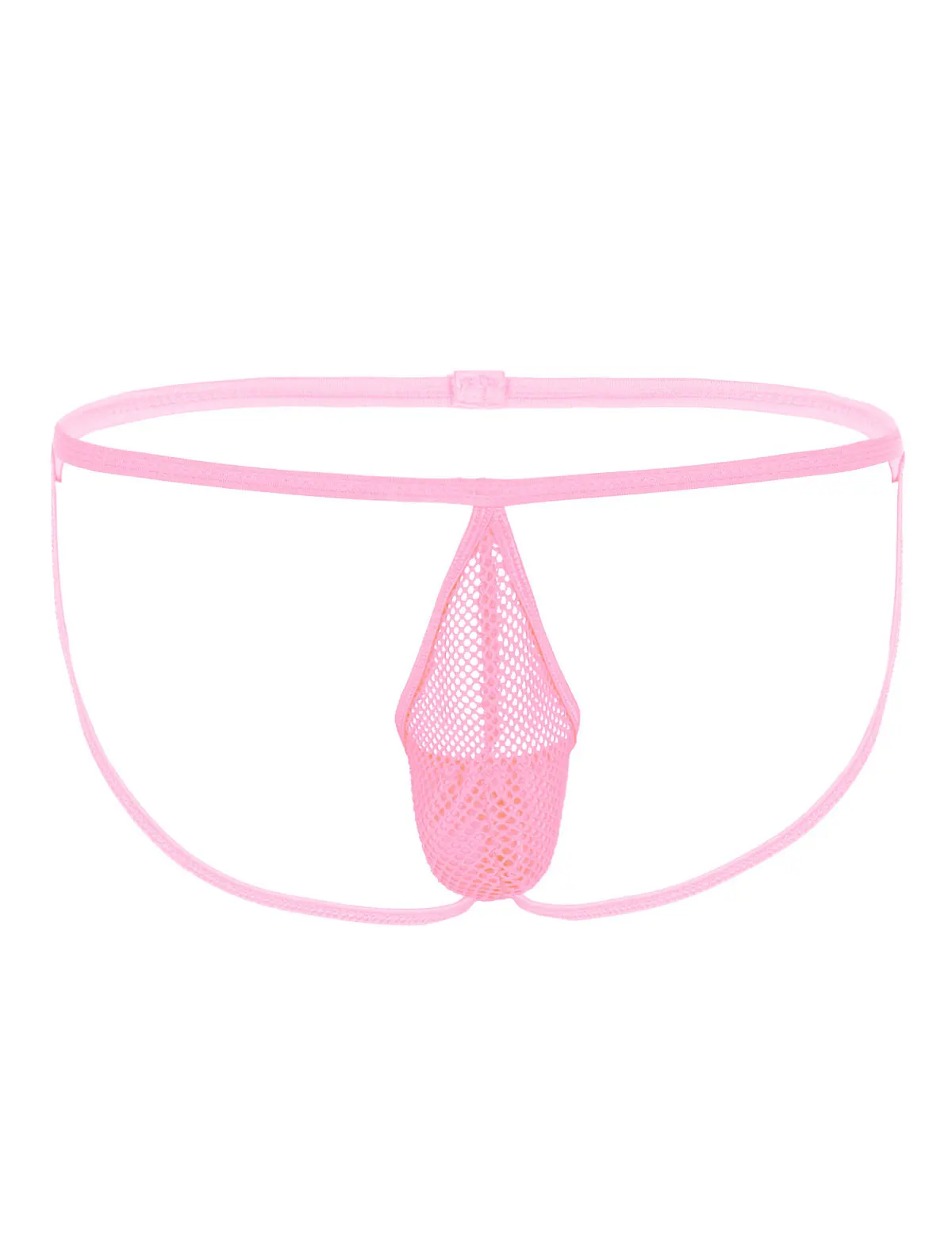 Pink Мужское горячее женское белье в сетку, нижнее белье с низкой посадкой, сетчатый бандаж, Экзотические трусы, мужское нижнее белье - Цвет: Pink