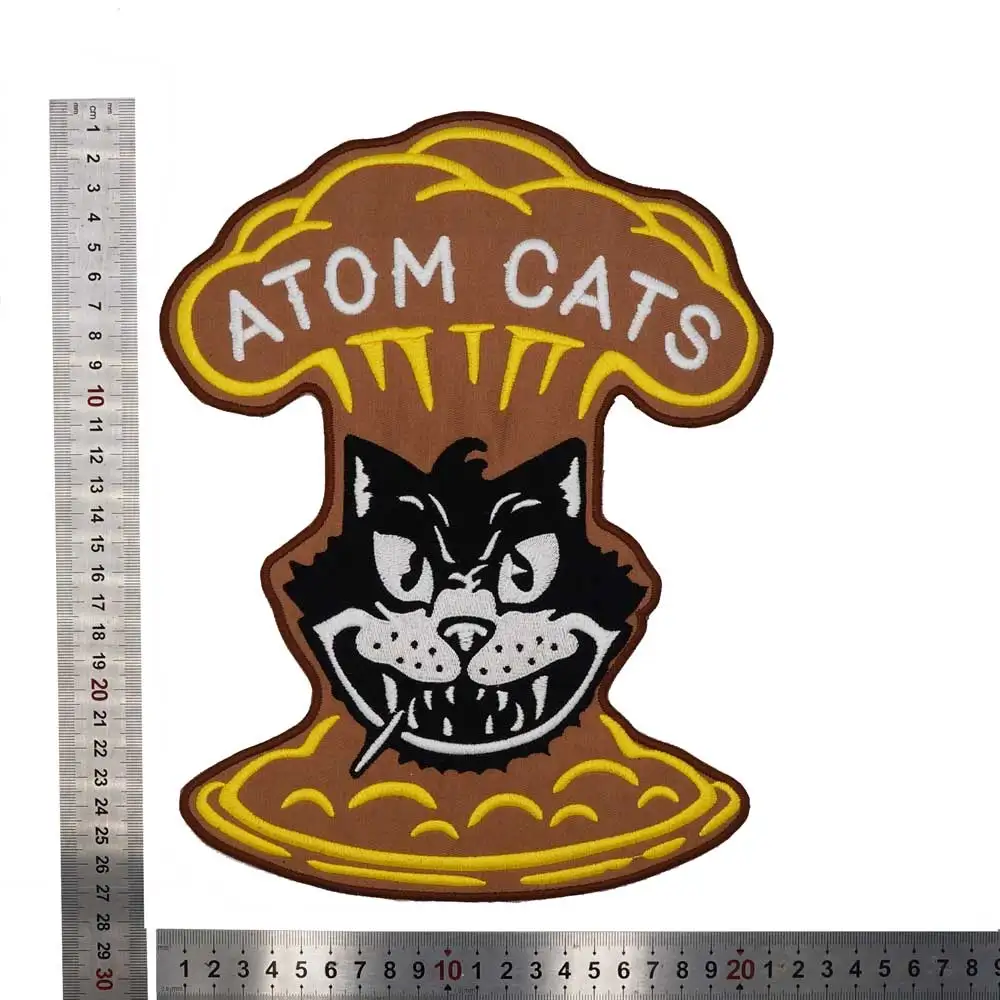 ATOM CATS большие байкерские нашивки с железной подложкой в одежде джинсовое пальто