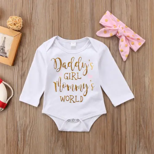 Боди с длинными рукавами и принтом «momys World» для маленьких девочек