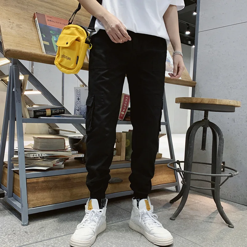 

Bib Overall Men's Popular Brand Casual Pants Korean-style Trend Capri Ankle Banded Pants 2019 Spring And Autumn New Style Men's