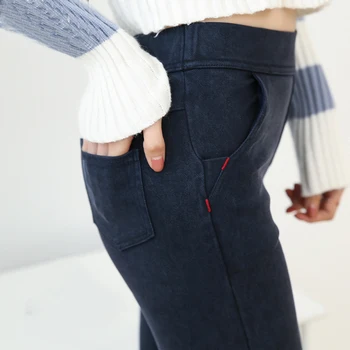 

Skinny Jeans Woman Fashion Boyfriend Washed Denim Pencil Pant Elastic Denim Trousers Slim Capris Pants Imitation Jean Femme