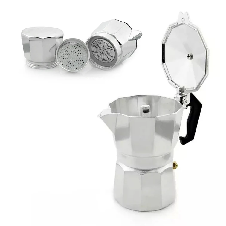 Новая Кофеварка Moka эспрессо, Перколятор, восьмиугольная форма, Алюминиевый горшок Moka, Кофеварка, горшок 150 мл/300 мл