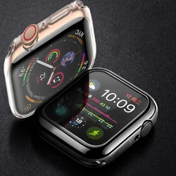Premium TPU Bumper Cover with Screen Protector for 45mm series 7 8 (Transparent)