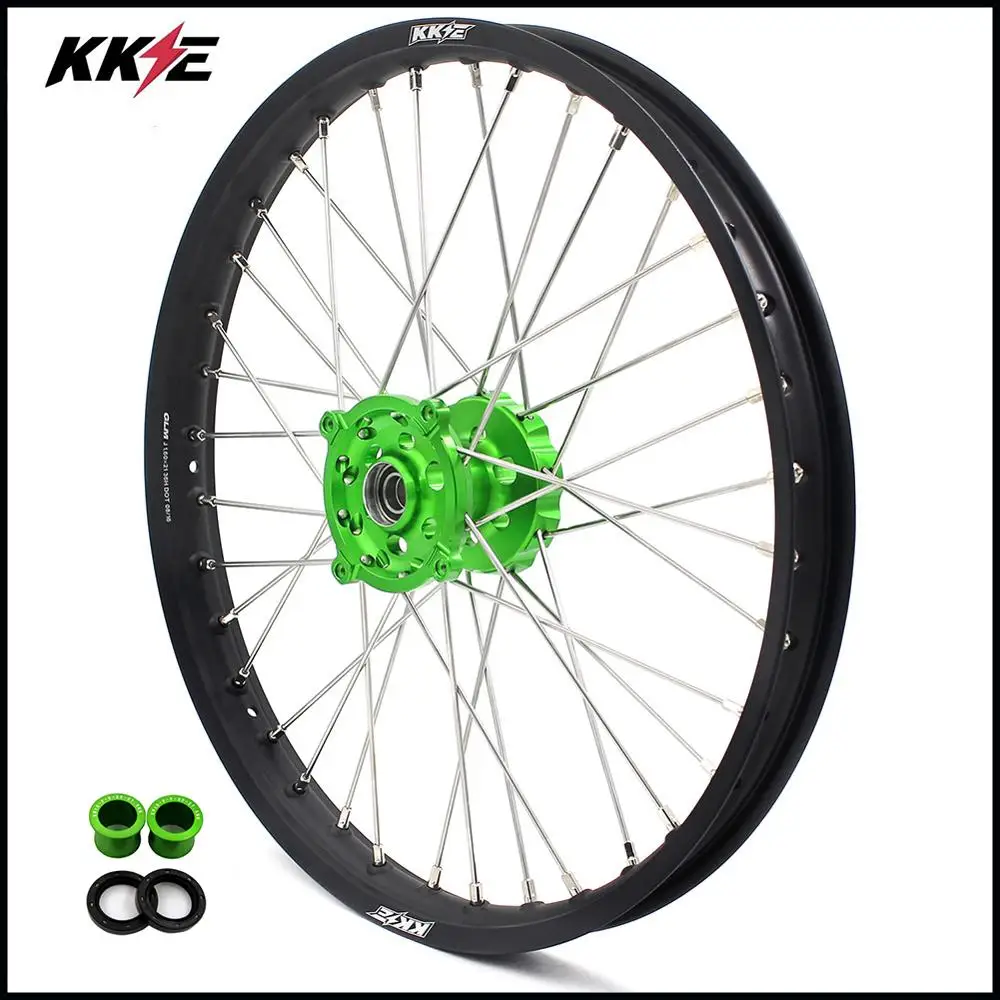 KKE 1.6*21 Spoked Front Wheel Rim for Kawasaki KX250F KX450F 2006-2018 Green Hub Black | Автомобили и мотоциклы
