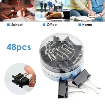 

48 PCS 25mm Bill Document Organization Storage Long Tail Clip Office Supplies Metal Dovetail Clamp