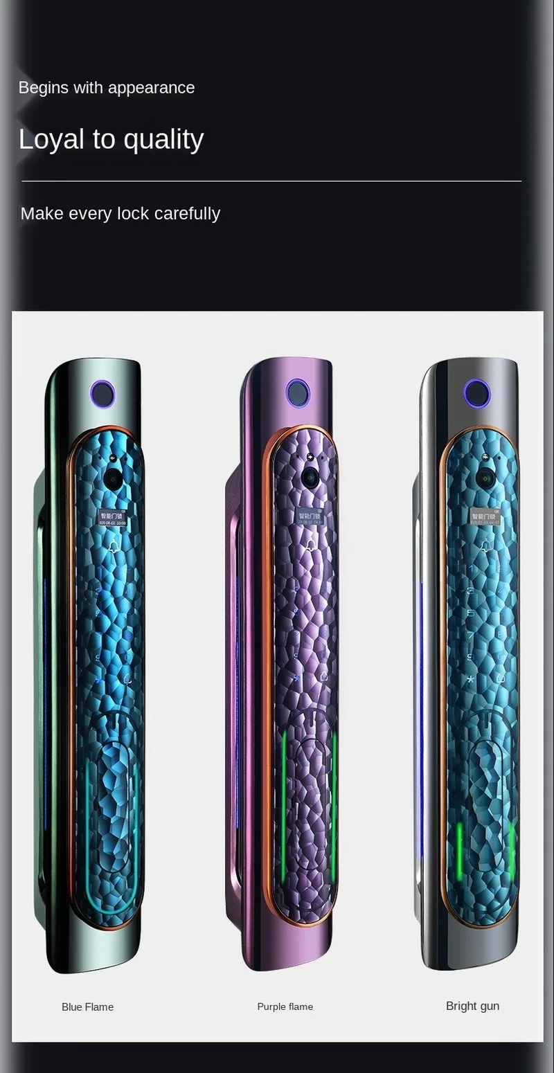 H8a5eee9a5f474443adf2733ac8ce2c6ao High-End Luxury Automatic Fingerprint Lock with Surveillance Camera Home Anti-Theft Door Visual Doorbell Smart Door Lock