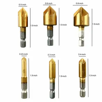

23Pcs Steel Deburring External Chamfer Tool Drill Bit Remove Burr + Center Punch