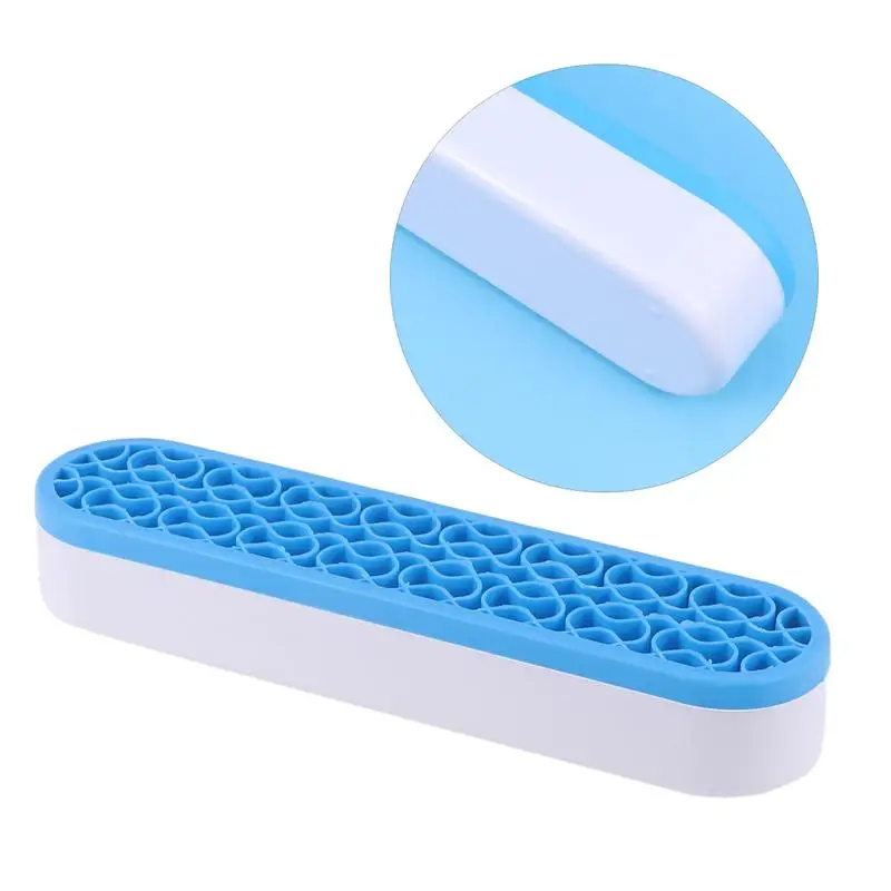

1 PC Household Makeup Brush Holder Cosmetic Brush Drying Rack Makeup Brushes Organizer Display Shelf (Blue/Black/Red)
