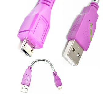 

USB 2.0 A Male Plug to Micro USB 5pin Male Plug Flexible Metal Stand Cable