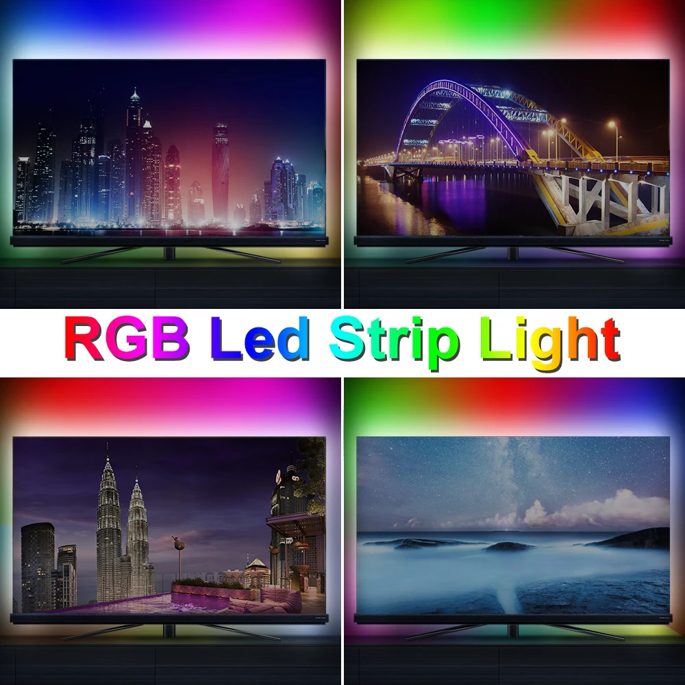 USB 5 в RGB Светодиодная лента светильник ТВ ПОДСВЕТКА 2835 светильник ing настольная Светодиодная лента светильник s лампа лента Диодная лента внутренняя декоративная настенная лампа