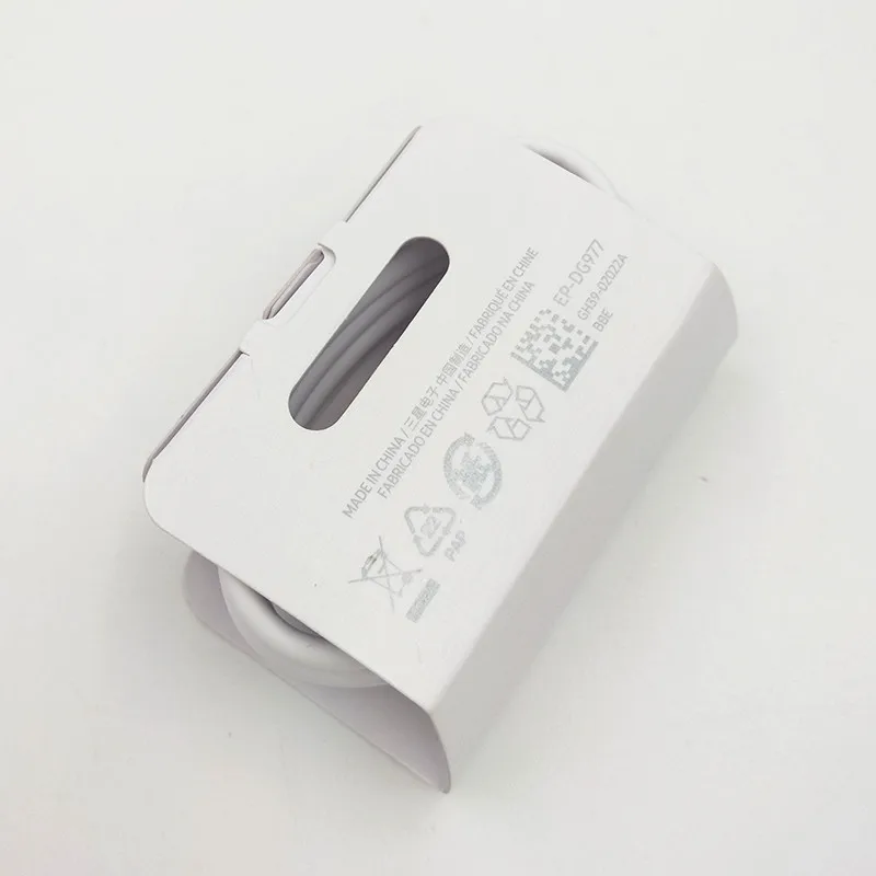 White no box 100%Original Samsung Note 10+ Dual Type C Cable Galaxy Charge cable quick fast charge USB 3.1 Type-C for A8S A9S A6S A80 A90 - Цвет: White no box