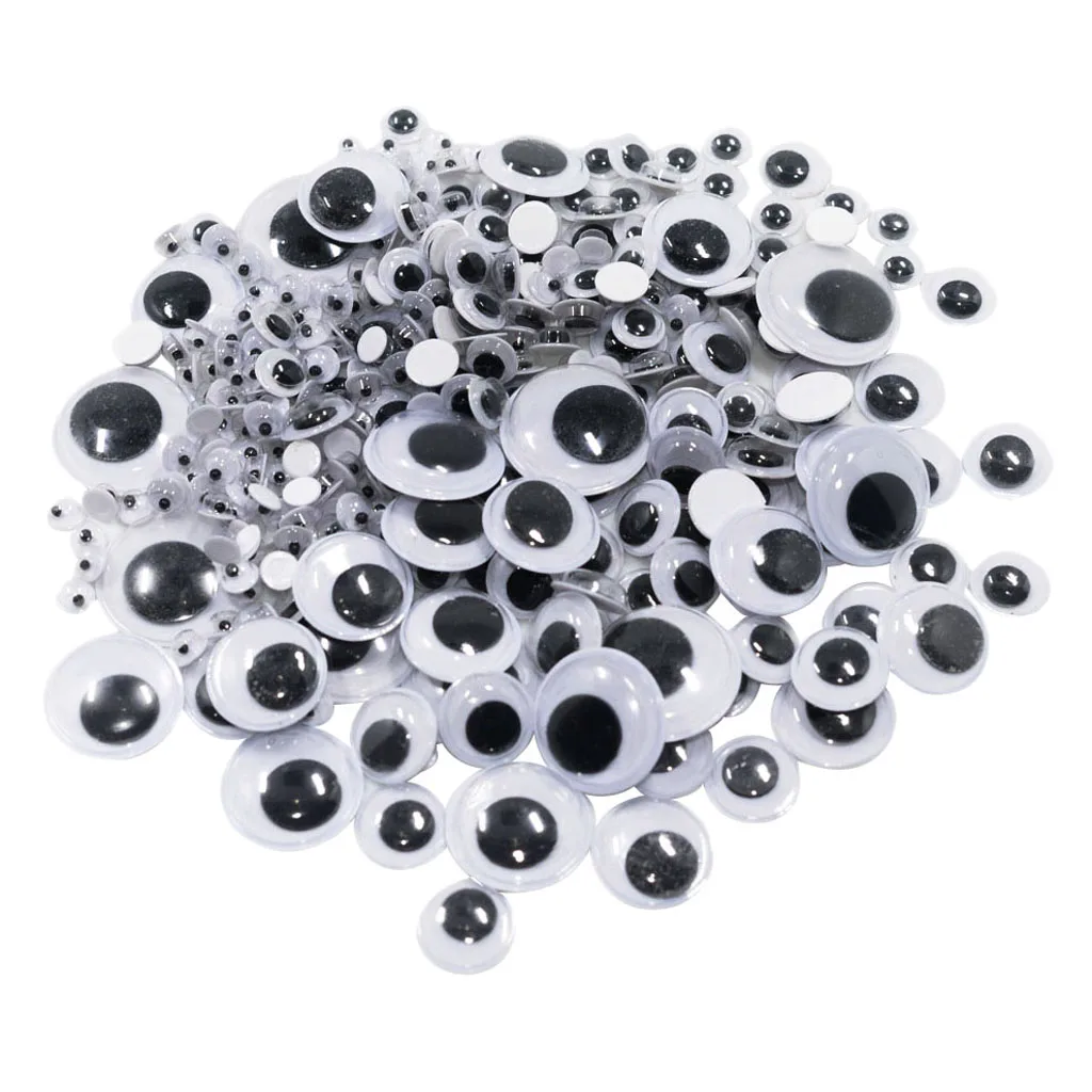 700x Self Adhesive Moving Googly Wobbly Eyes 7 Assorted Sizes 4-10mm DIY Toy