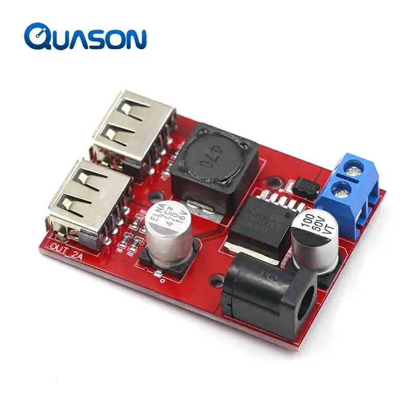 LM2596 LM2596S double DC-DC USB 9V 12V 24V 36V à 5V 3A abaisseur Buck convertisseur conseil chargeur de voiture Module d'alimentation solaire ► Photo 2/6