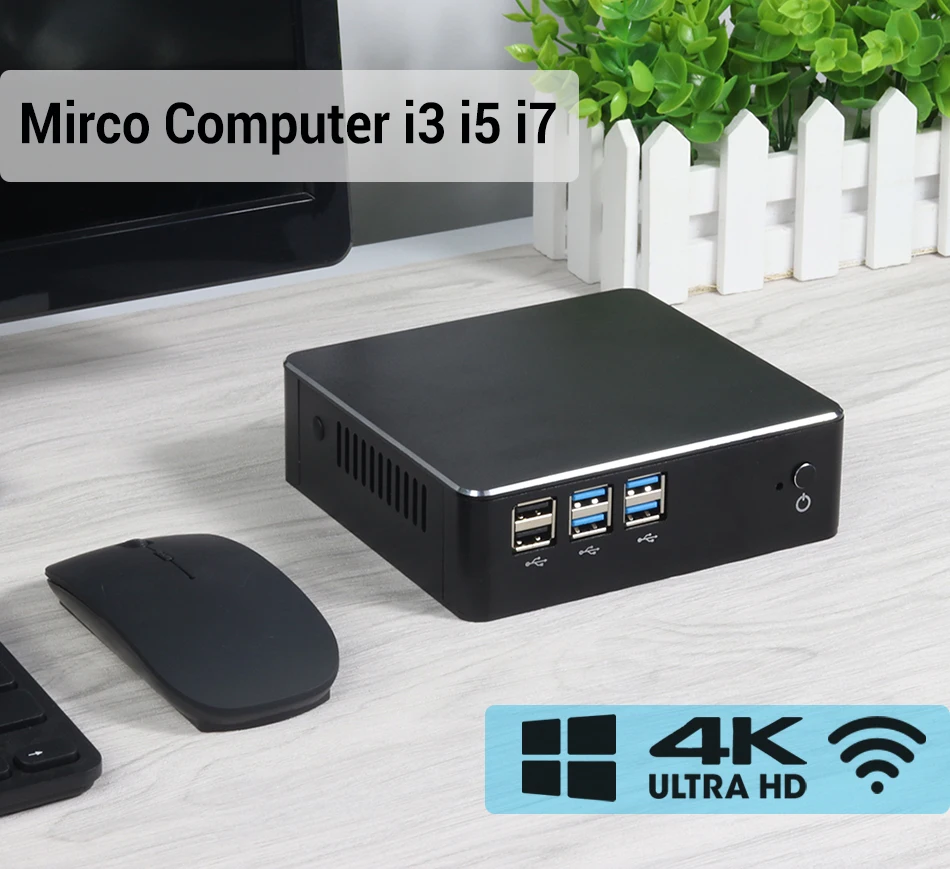 XCY Настольный ПК Intel 2955U Core i3 4010U 4405U HTPC VGA HDMI компьютер pc 300M WiFi Gigabit Ethernet Win10 Linux мини настольный компьютер