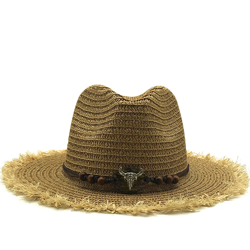 

New Panama Straw Hats,Womens Sun Hat Summer Wide Brim Floppy Fedora Beach Cap UV Protection Cap