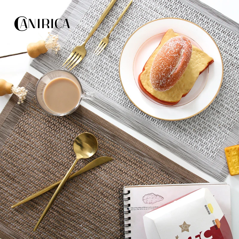 

CANIRICA Table Mat PVC Placemat Table Accessories Drink Coaster Rectangle Dining Mantel Individual Nordic Table Decoration 45*30