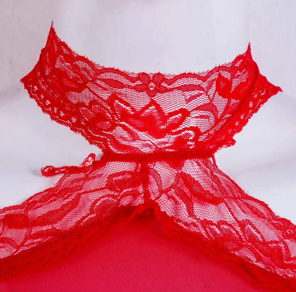 Женское сексуальное белье, кружевное платье Babydoll, стринги, комплект одежды для сна, кружевное платье с лямкой через шею
