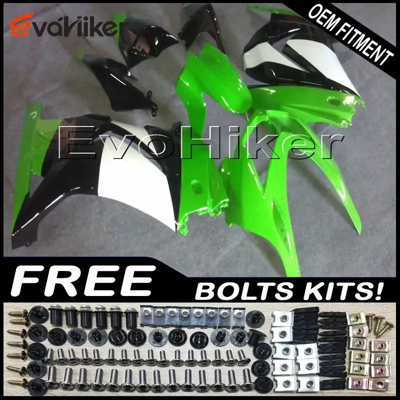 Капот мотоцикла на заказ для ZX250R EX250 2008 2009 2010 2011 2012 ABS мотор панели обвес комплект инъекций плесень розовый белый+ подарки - Цвет: N