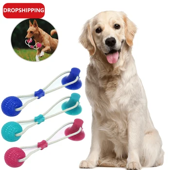 

Pet Dog Interactive Suction Cup Toy Push TPR Ball Toys Elastic Ropes Pet Tooth Cleaning Chewing Playing IQ Treat Puppy Toy