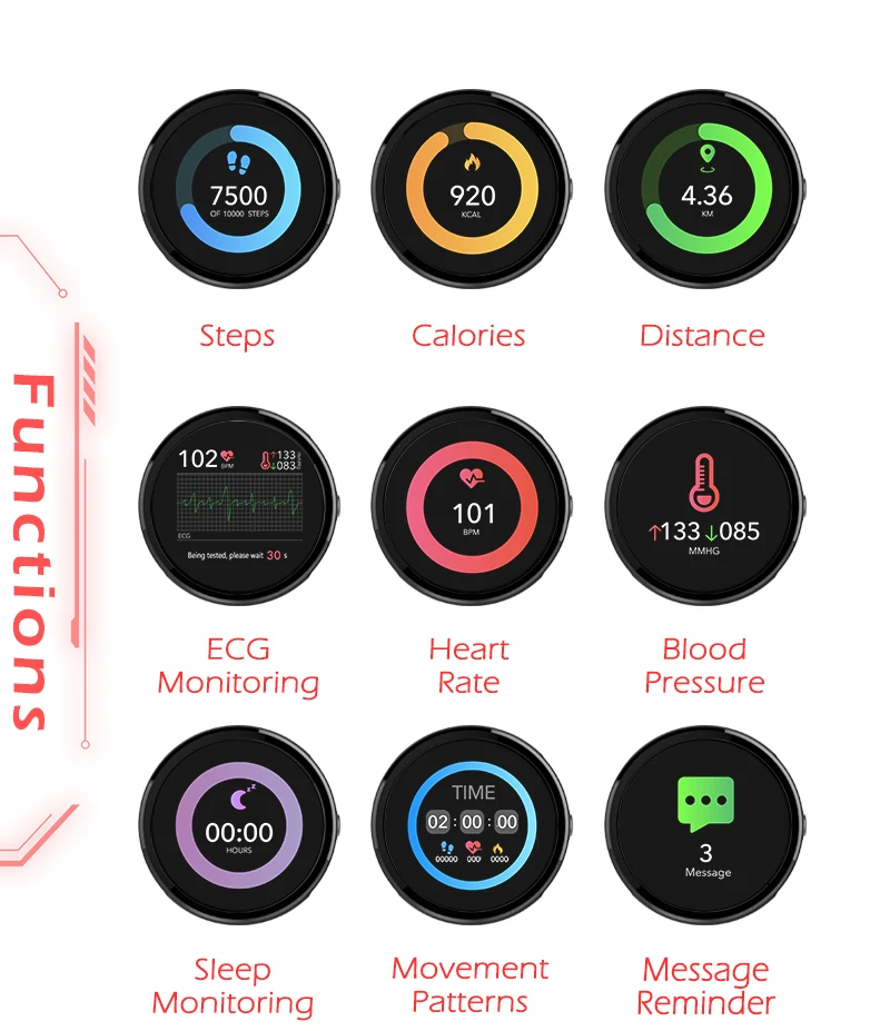 de pulso ecg ppg monitor de freqüência