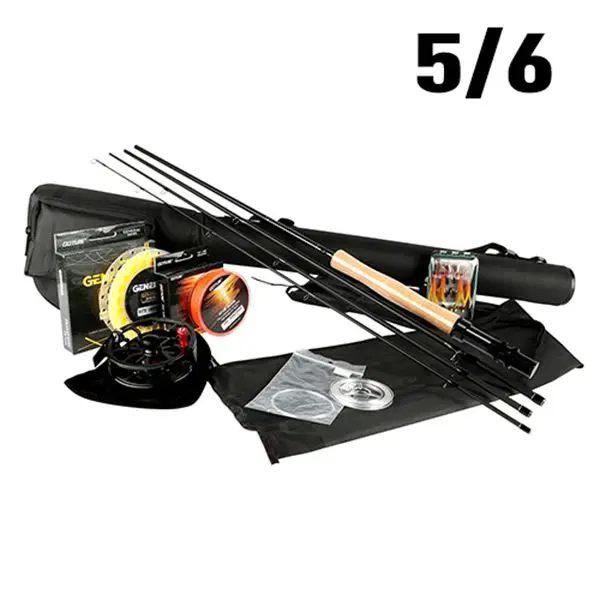 5 6 Fly Combo Goture Rod Combo, набор для ловли нахлыстом, 2,7 м, удочка для нахлыстом, 5/6, 7/8, катушка для ловли нахлыстом с ЧПУ, с подложкой, рыболовные приманки, набор снастей - Цвет: 5 6 Fly Combo