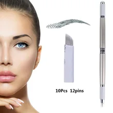 Biomaser 3D карандаш для микроблейдинга бровей Тату машина Перманентный макияж ручная микроблейдинг Penna с 12 штифтами иглы