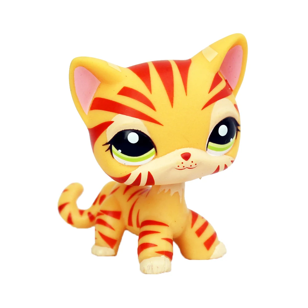 LPS редкая маленькая кошка из коллекции pet shop желтая короткая шерстяная оранжевая
