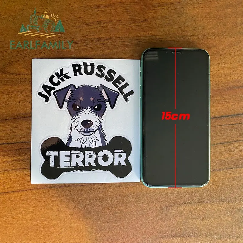 EARLFAMILY 13cm For Jack Russell Terrier Dog Personality Car Stickers Fashion Decal DIY Occlusion Scratch Decals Decoration