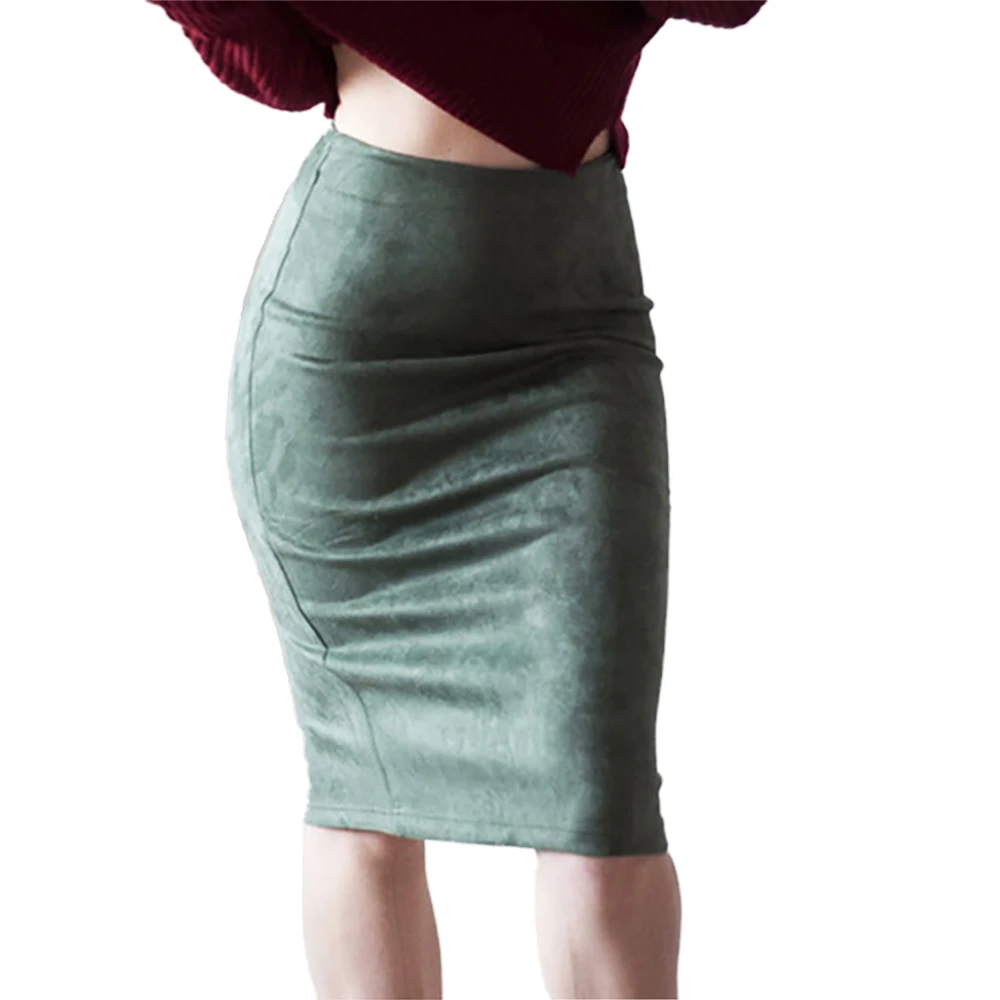 Skirts Womens Solid Color Split Suede Skirt High Waist Plus Size Women Clothes Korean Style Fashion Party Clothes Women Skirt