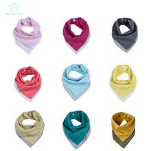 EGMAO детский двусторонний хлопковый муслин и нагрудники Unsiex аксессуары для новорожденных нагрудники бандана мягкий треугольный шарф для детей