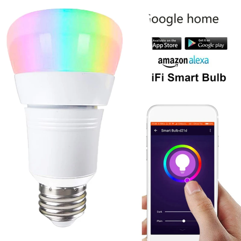 Умный wifi светодиодный светильник 15 Вт E27 B22 E14 умный дом RGBW Bluetooth лампа совместима с Alexa Google домашняя умная Светодиодная лампа