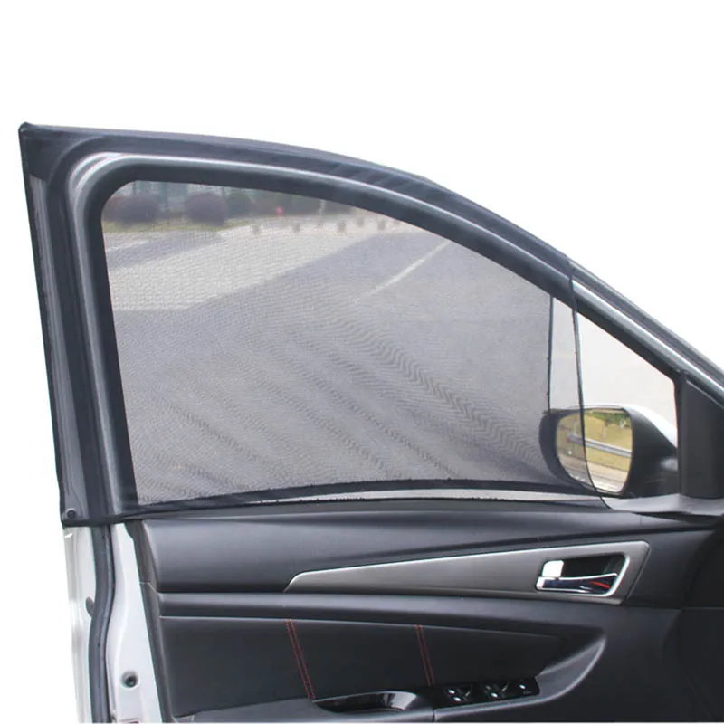 2 шт. автомобиля шторы спереди/сзади боковое окно сетка/сетка ткань занавес блокирует солнце уменьшает температуру