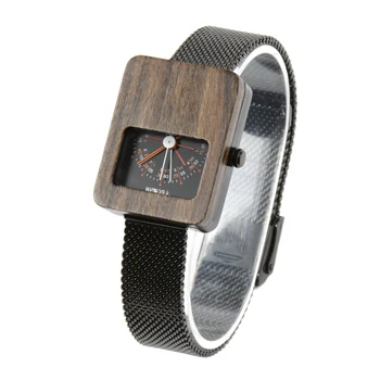 Reloj de madera resistente al agua de Metal y madera para mujer, nuevo diseño, Fastion