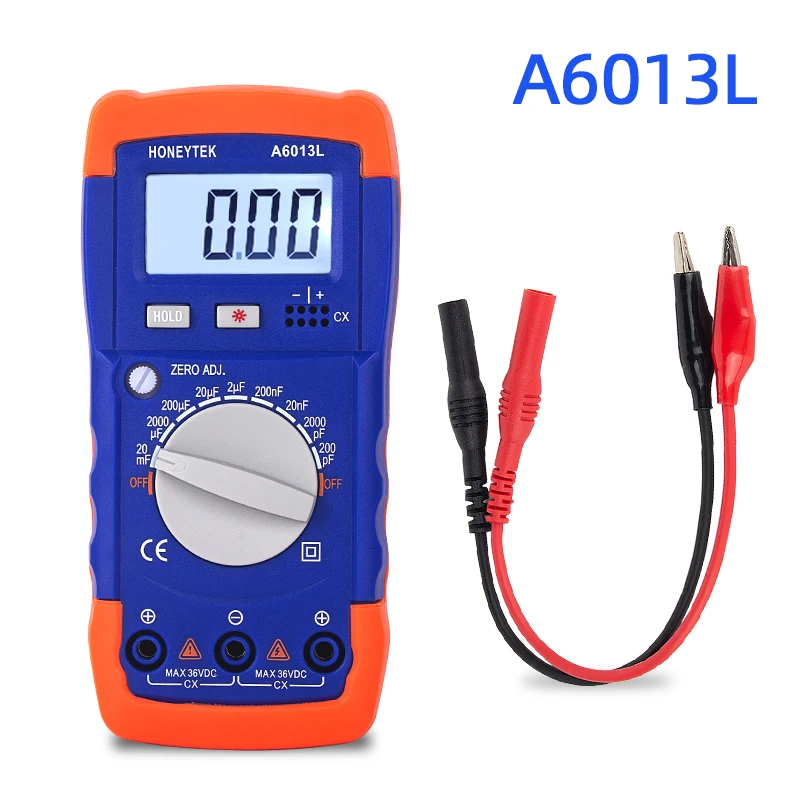 

Capacitor tester digital multimeter tester professional capacitor capacitance meter check capacitors digital capacimeter A6013L