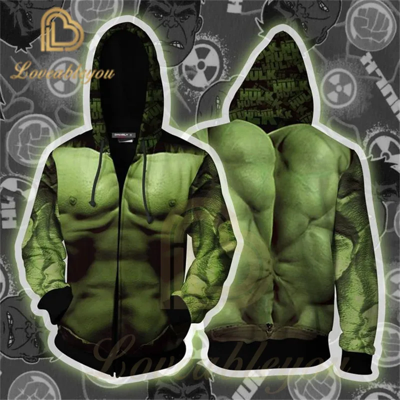 

Avengers Endgame Green Hulk Hoodies Cosplay Costume Sweatshirts for Men Hip Hop Streetwear Hoodie Poleron Hombre Sweatshirt Men
