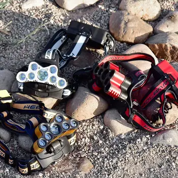 

Headlight with SOS Whistle Grey/ Red/ Gold Headlamp Rechargeable Outdoor Lighting Electricity Display Convenient Sporting Goods