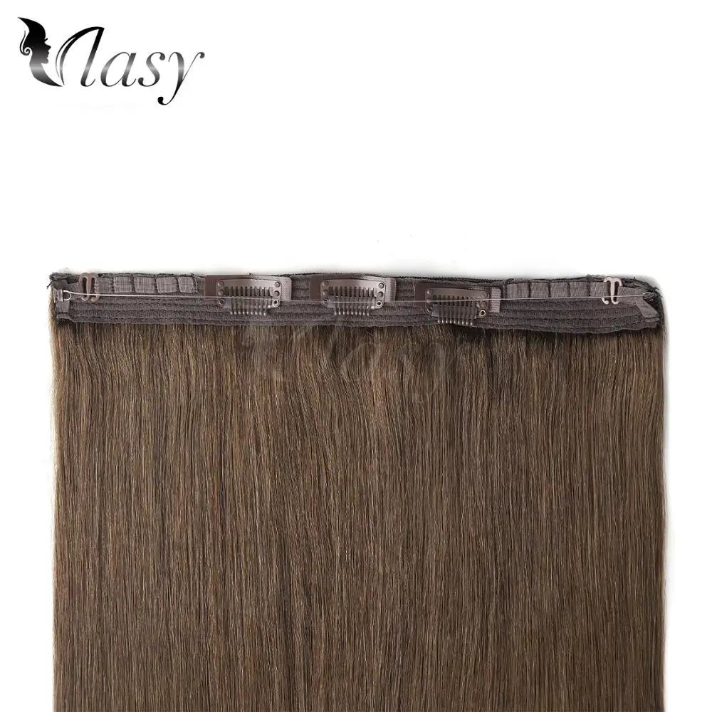 Vlasy 20'' Remy Halo Clip In Hair Invisible Wire Flip In Human Hair Extensions Straight Double Drawn 3 Clips On Hair 100g/pc
