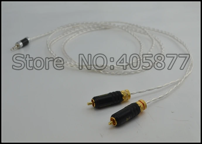 High quality occ silver plated Mini Stereo 3 5mm TO 2 RCA AUX Audio Cable 2M