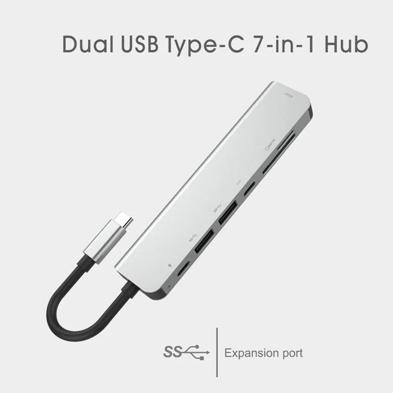 Концентратор USB Type C HDMI 4K30Hz конвертер PD зарядка 87 Вт USB3.0* 2 TF SD карта reade RJ45(1000bps) адаптер для macbook xiaomi huawei