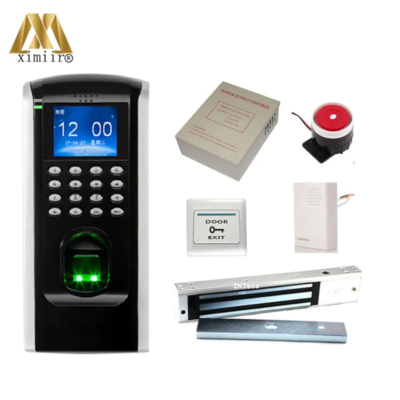 

SF200 Kit Fingerprint With Free software Power Supply EM Lock Plastic Switch Wired Door Bell /Alarm