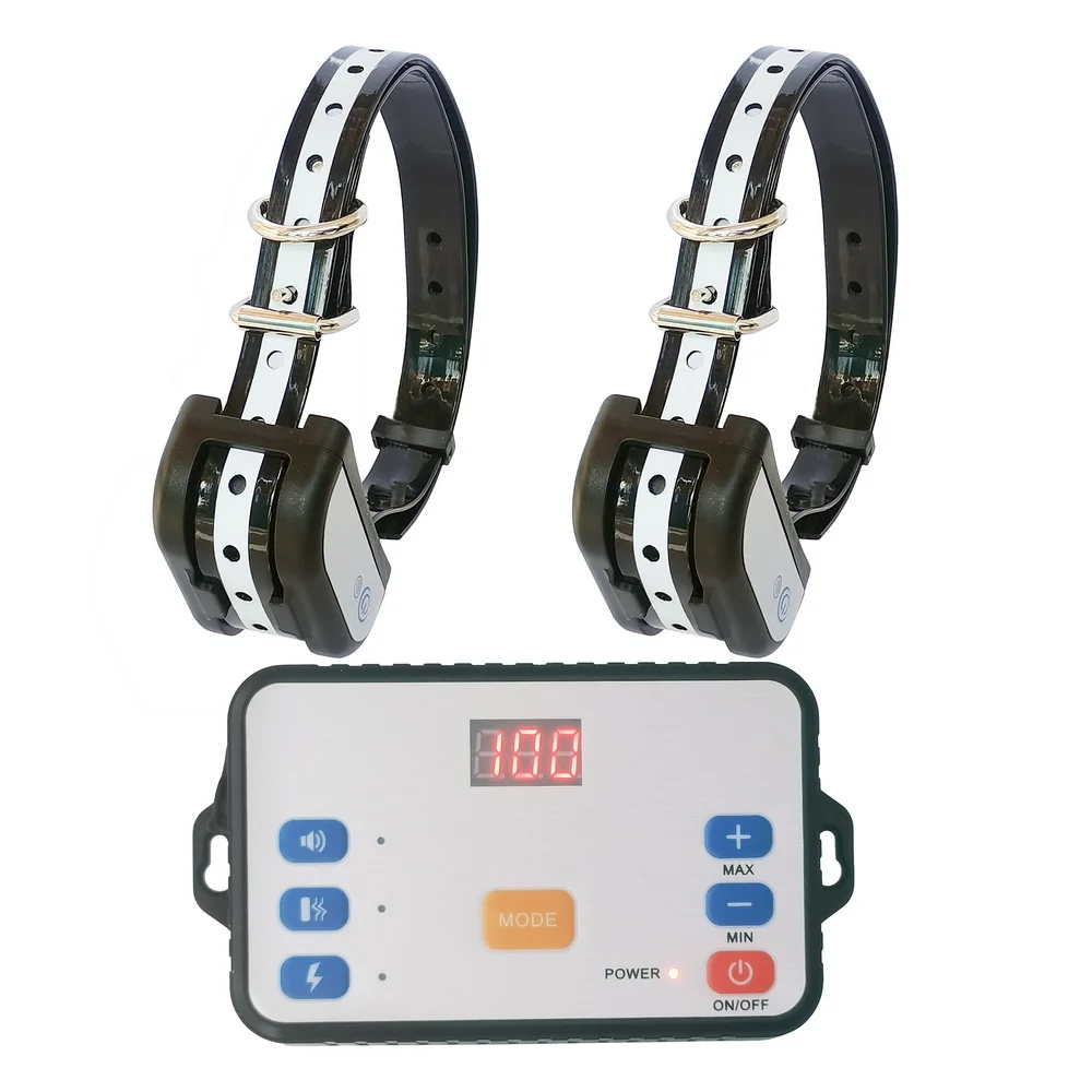 Dog Fence Wireless Training Collar 2 in 1 System Electric Wireless Fence Remote Reflective Stripe Adjustable Range dog fence training collar