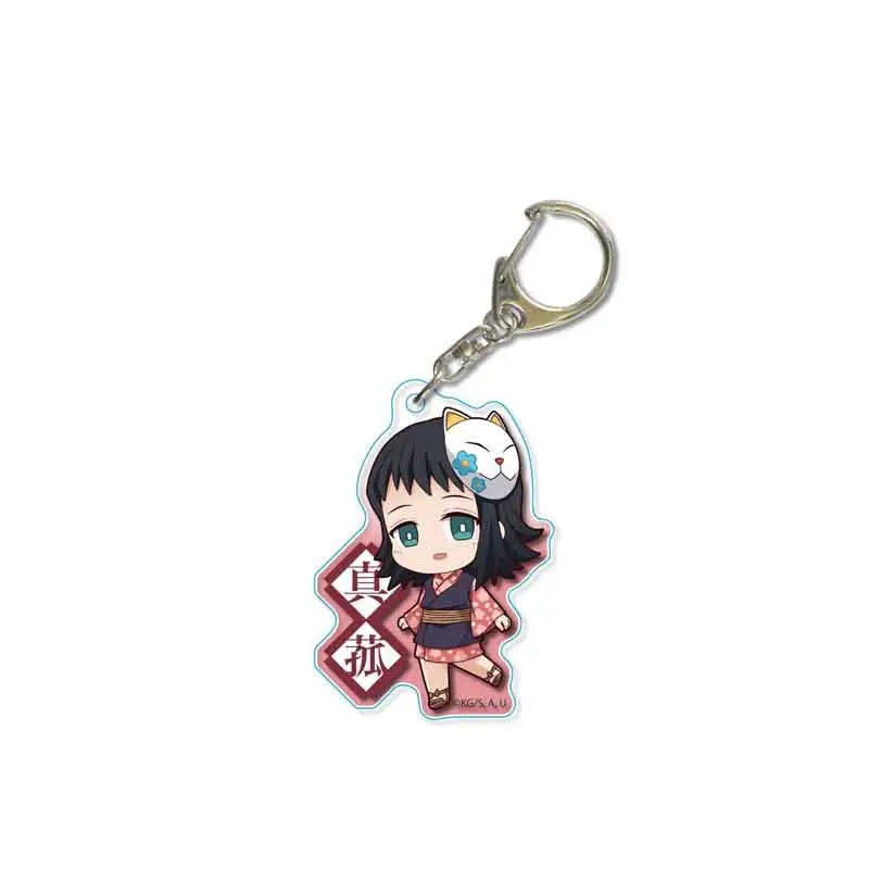 Розовый Аниме демон убийца Kimetsu no Yaiba брелок милый акриловый Tanjirou Nezuko Agatsuma Zenitsu Rengoku Kyoujurou брелок ювелирные изделия - Цвет: Розовый