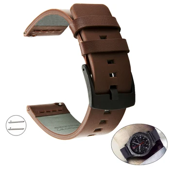 

Italy Oily Leather Watchband 18 20 22 mm for Garmin Vivoactive 3 vivoactive 4/4S Sport Quick Release Watch Band Wrist Belt Strap