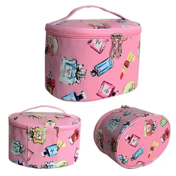

Cosmetic Bag Women Travel Makeup Organizer Large Capacity Portable Bucket Bags with Mirror Toiletry Storage Pack Waterproof